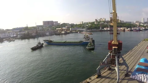 The ship leaves the port. continued3 Stock Footage 61536271