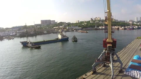 The ship leaves the port. continued4 Stock Footage 61536638