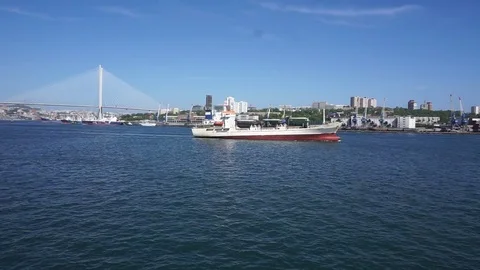 The ship leaves port Vídeo Stock 78091486
