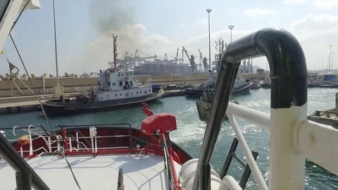A ship leaves port Stock Footage 118761808