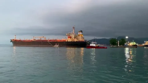 The ship leaves the seaport Stock Footage 162115898