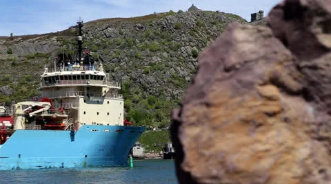 Ship Leaving St. John's, Newfoundland Harbour Stock Footage 24883542