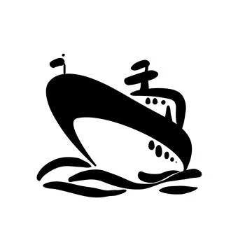 Ship Line art Stock Illustration