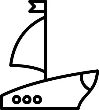 Ship Line Icon Design Stock Illustration