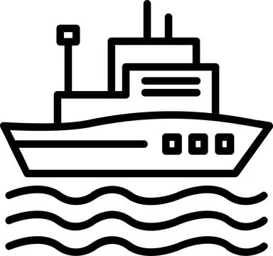Ship Line Icon Design Stock Illustration
