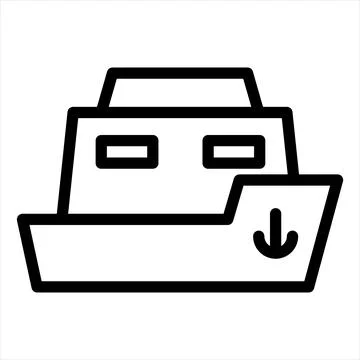 Ship line icon vector illustration isolated on white background Stock Illustration