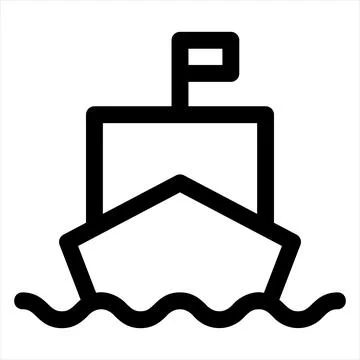 Ship line icon vector illustration isolated on white background Stock Illustration
