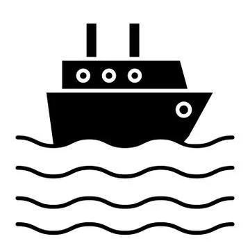 Ship liner solid icon. Cruise ship vector illustration isolated on white. Ocean Illustrazione stock