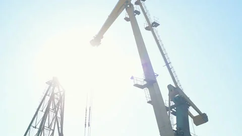 Ship loader scrap in harbor,Freight train, ship and scrap metal in port Video stock 99241457