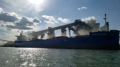 Ship loading with cereals 1 Video stock 138285631