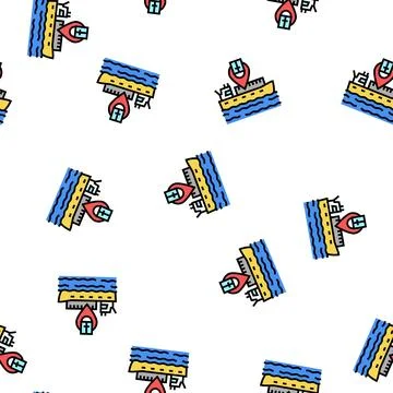 Ship location vector seamless pattern Stock Illustration