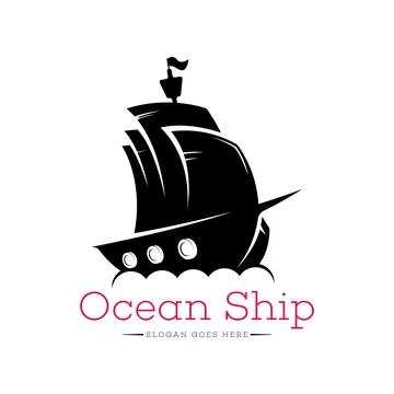 Ship logo design concept vector Stock Illustration