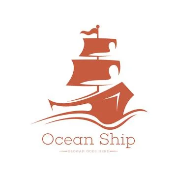 Ship logo design concept vector Stock Illustration