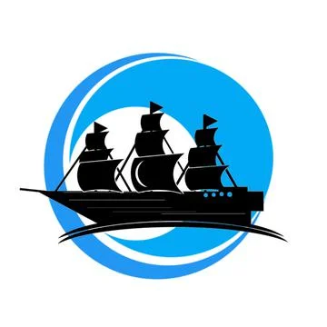 Ship logo design Иллюстрация