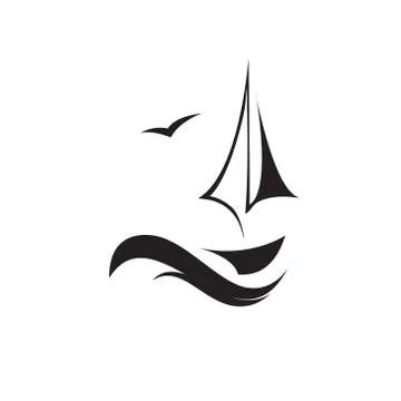 Ship Logo Sign Stock Illustration