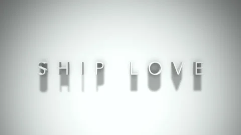Ship love 3D title animation with shadows on a white background Stock Footage 297670099