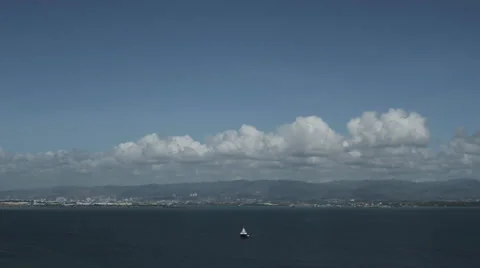 Ship maneuvering at sea Stock Footage 47773113
