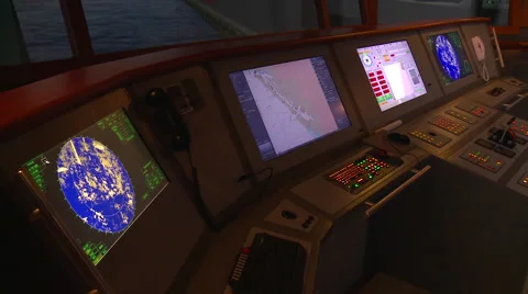 Ship maneuvers simulator. Port of Kaohsiung, Taiwan. Stock Footage 66446944
