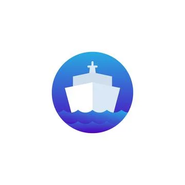 Ship, maritime industry vector logo design Stock Illustration