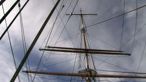 Ship Mast Low Angle Stock Footage 726308