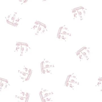 Ship medieval glyph seamless pattern Stock Illustration