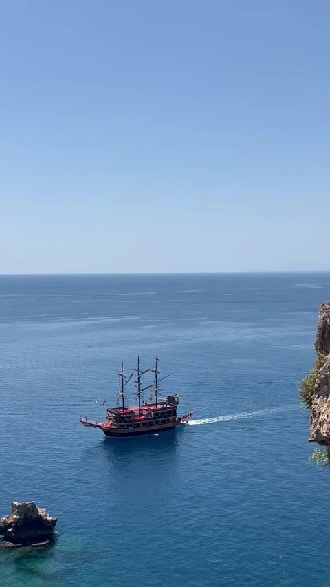 Ship in Mediterranean Sea Stock Footage 336947182
