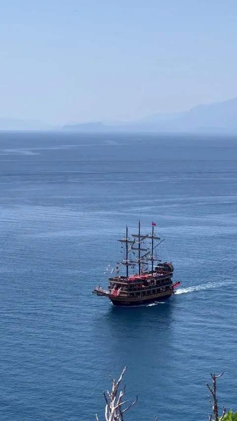 Ship in Mediterranean Sea Stock Footage 336948014
