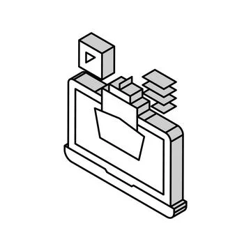 Ship modeling computer program isometric icon vector illustration Stock Illustration