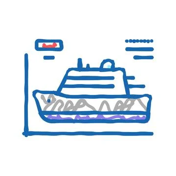 Ship modeling icon doodle illustration sign Stock Illustration