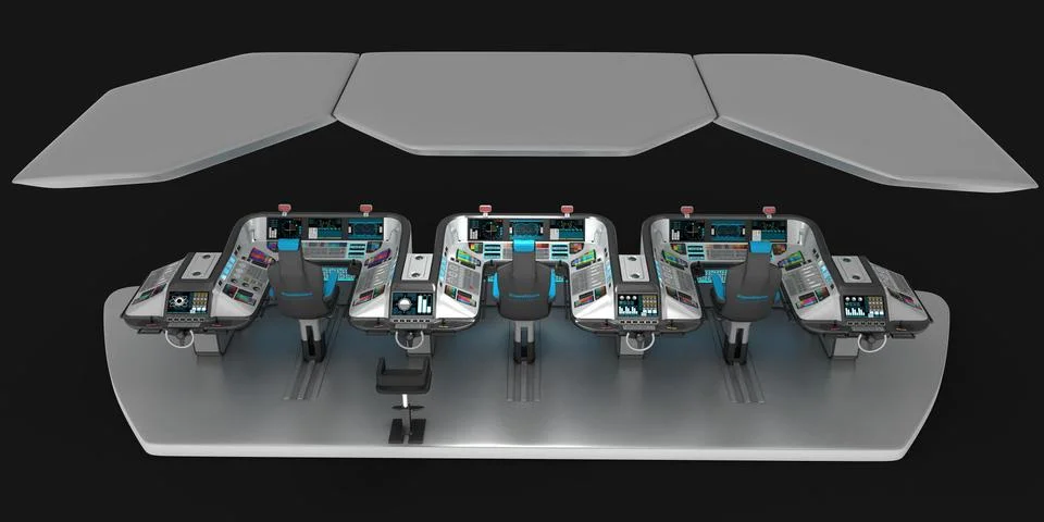 Ship modular equipment. Multipurpose control panel large-sized vessels. The Stock Illustration