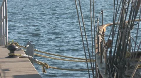 Ship Moored in the Port Stock Footage 21771235