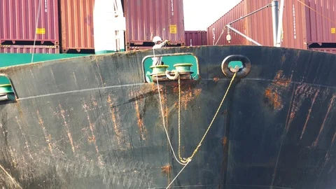 Ship mooring crew Stock Footage 95312074