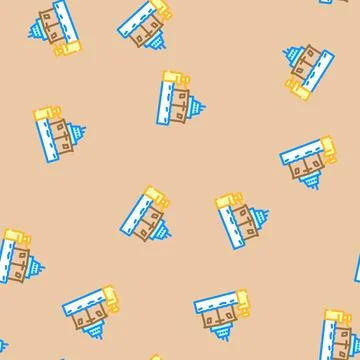 Ship mooring marine vector seamless pattern Stock Illustration