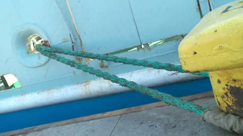 Ship mooring rope 2 Stock Footage 34286308