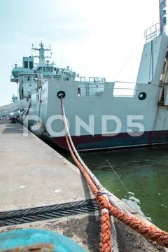 Ship Mooring Ropes Stock Photos