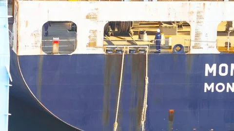 Ship mooring system 4k intro video for business Video stock 96109766