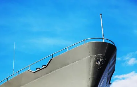 Ship mooring - view of a bow Stock Photos