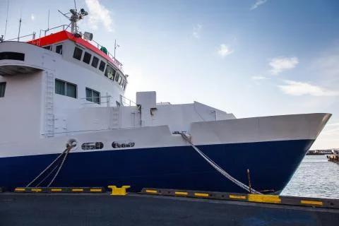 Ship mooring - view of a bow Stock Photos