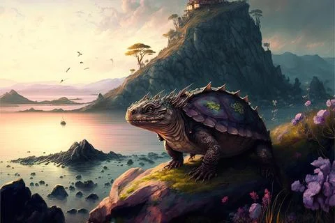 On A Ship On Mountainous Cliffs Stock Illustration