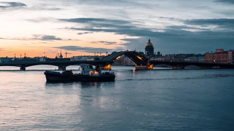 Ship Moves On The River Stock-Footage 75445343