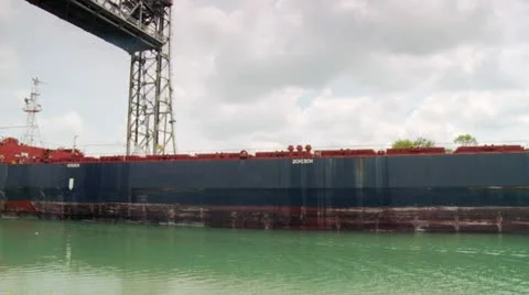 Ship moving in Canal HD Stock Footage 10896220