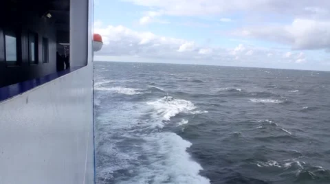 Ship moving in open sea Stock Footage 53314928