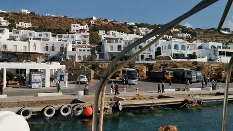 Ship to Mykonos 1 (Editorial) Video stock 332619493