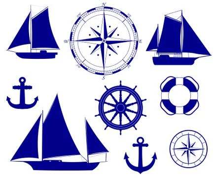 Ship. Nautical decoration vector illustration Stock Illustration