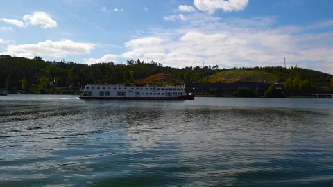 Ship navigating on Douro River Stock Footage 157782759