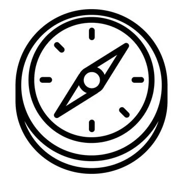 Ship navigation compass icon, outline style Stock Illustration