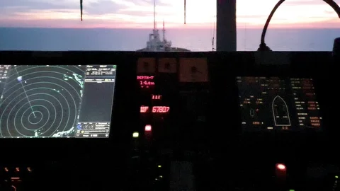 Ship navigation system with different displays and buttons Stock Footage 113189478