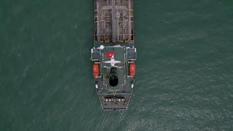 Ship navigation through open waters captures stunning aerial view Vídeos de archivo 308246207