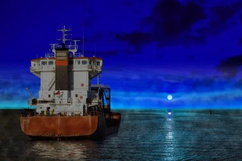 Ship at night Stock Photos