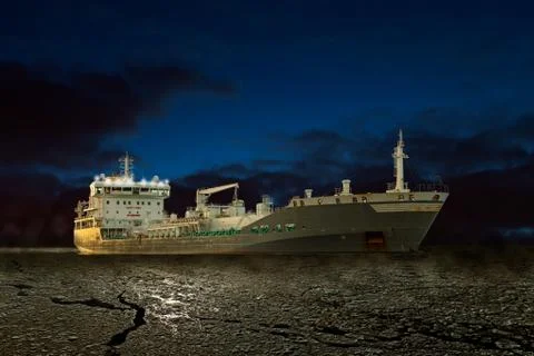 Ship at night Stock Photos